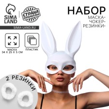 A mask of rabbit, chocker and gum for hair 