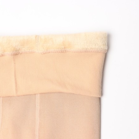 Microfiber leggings with fleece inside 600 den, beige color, size 1-3-3