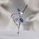 Brooch "Ballerina" on stage, the color of blue-blue in silver