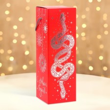 New Year. New Year's gift box, under the champagne 