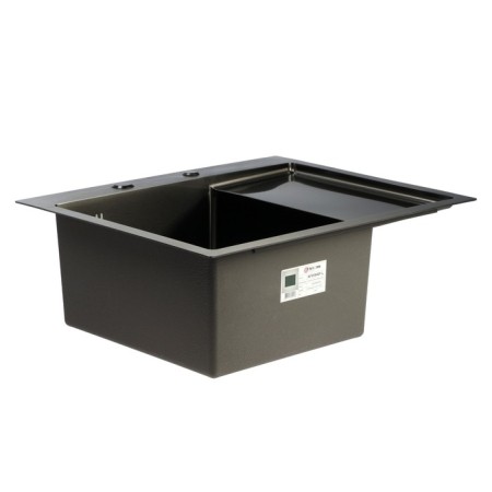 Kitchen sink Aflorn AF95848F-L, Sredal, Left, S = 3 and 0.8 mm, 58x48x22 cm, siphon, graphite-1
