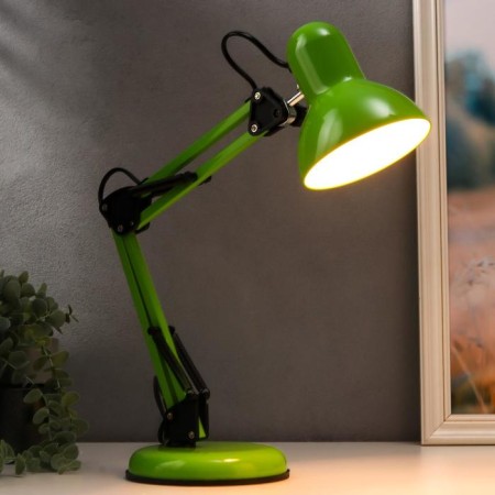 Desktop lamp E27, h = 55 cm, hinge, on a stand (220V) Green Risalux-1