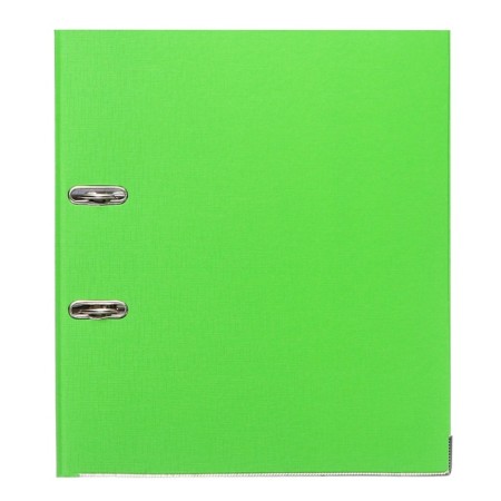 A4, 75 mm registrar, calligrata, PVC, embossing "Len", metal edging, pocket for a spine, collected, light green, mix-3