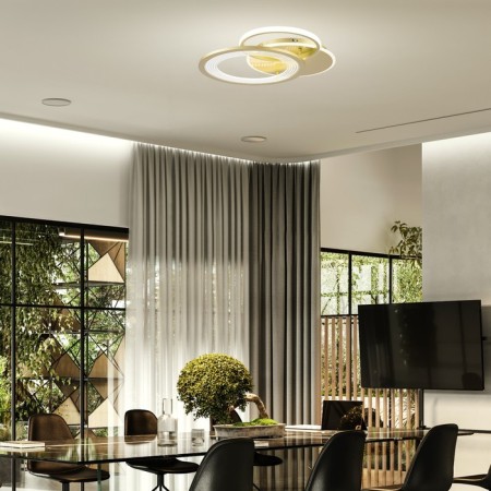 LED lamp 73W 5370LM 3000K-5700K, size 46x46x7 cm-4