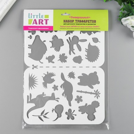 Stencil plastic "Little stories about forest animals and their Australian friends" 21x32 cm-2