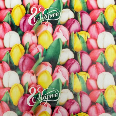 Glossy packaging paper "Tulips from March 8", 70 x 100 cm-1