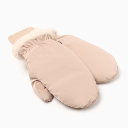 Women's mittens minku, beige color, 25 cm