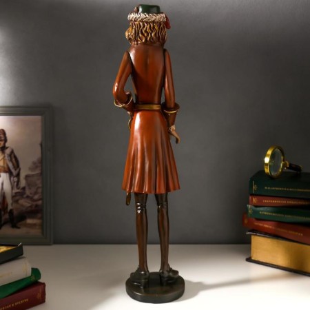 Souvenir Polystone "Leo in brown-green camisole in a hat with a pen" 52.5x11.5x13 cm-3