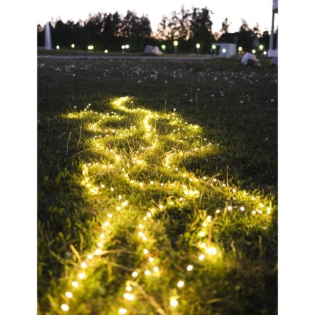 Garland "thread" 20 m dew, IP20, silver thread, 200 LED, glow warm white, 12 V-6