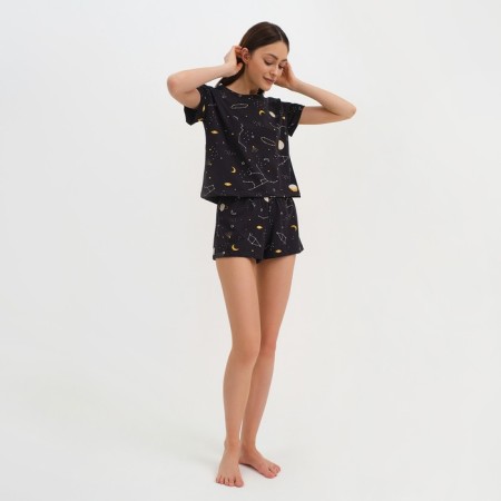 Female pajamas (T-shirt and shorts) KAFTAN Space size 40-42, black-4