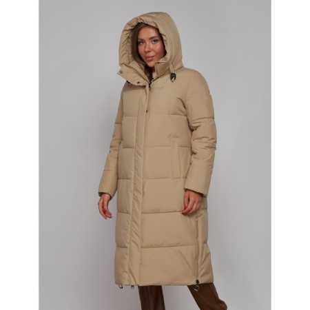 Coat insulated winter female, size 46, color light brown-6