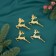 Jewelry decoration "Running Deer" (set 4 pcs) 5x7 cm, gold