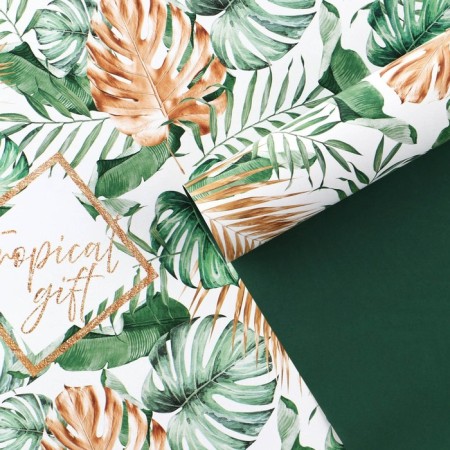 Paper packing glossy bilateral "Tropics", 70 x 100 cm
