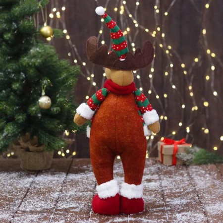Soft toy "Deer - Puzanchik" stands, 10x49 cm, red -green-2