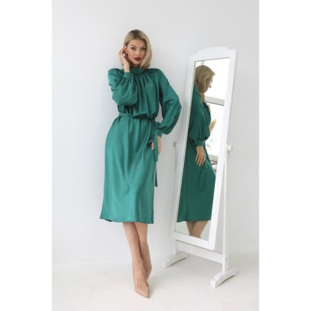 Midi silk dress with skirt-trap, size 48-5