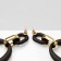 Earrings Metal “Chain” Ring and Oval, 3 links, golden-black color