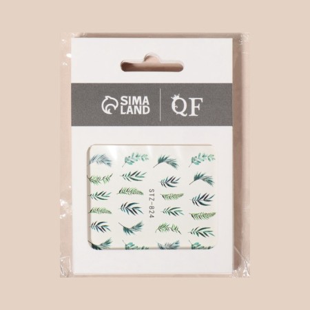 Slider - nail design "Green", packing 6 pcs, green color-3