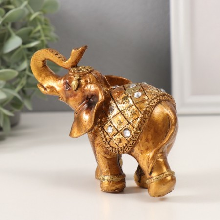 Souvenir Polystone "Elephants, Popon with Rhinas" set 7 pcs h = 9.5; 8.5; 7.5; 6.5; 5.5; 5.3; 5 cm-2
