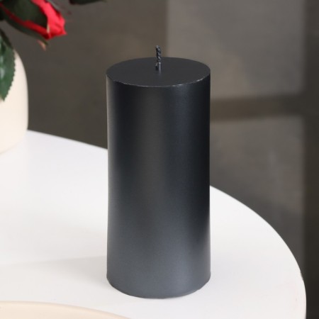 Candle-cylinder smooth, 5x10 cm, wet asphalt, 6 hours-1