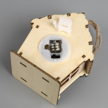 Christmas tree toy "Hut of Santa", from batteries, glow warm white-2