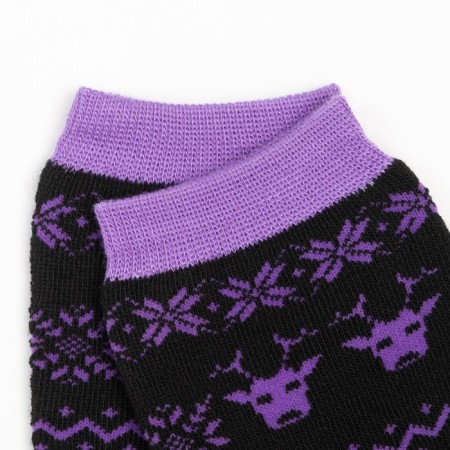 Terry socks, black/lilac color, size 23-25-2