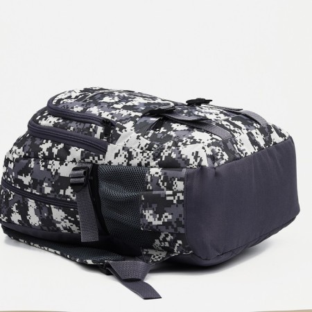 Tourist backpack, 22 liters, 2 lightning departments, 5 external pockets, ZFTS, gray color/camouflage-4