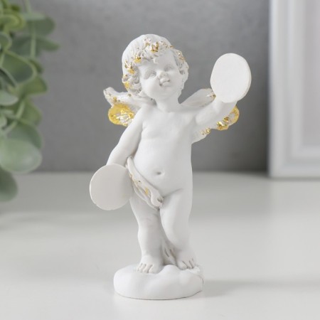 Polystone souvenir "Snowthrough angel with music plates" 10.2x7x5 cm