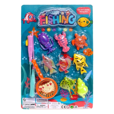 Fishing "sea inhabitants" 9 fish, 2 fishing rods, net-6