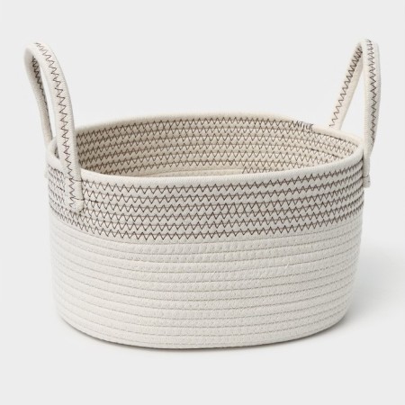 Set of storage baskets, manual weaving, cotton, 2 pcs: 30 × 22 × 16 cm, 37 × 28 × 21 cm-5