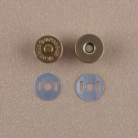 Furniture for bag No. 3, set 4 objects, carbine - 2 pcs, chain, buttons, metal, golden-3