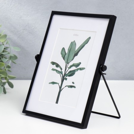 Photo frame Metal in 1 photo 10x15 cm "Loft. Strict lines" black 20x15 cm-1