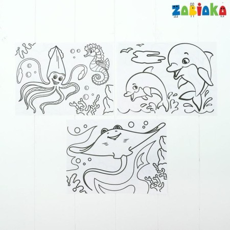 3D Doska for drawing by neon markers "Underwater World", lighting effects, with cards-3