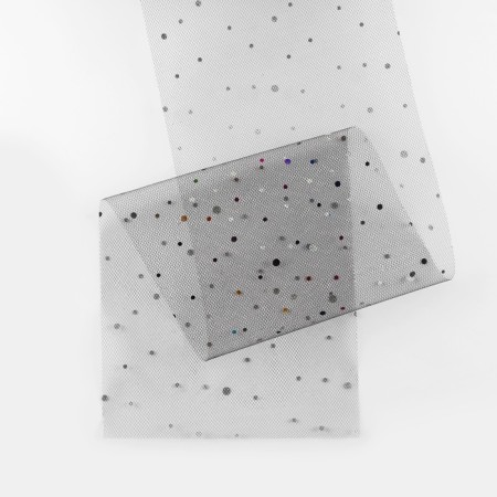 Fatin with multi -colored sparkles, 15 cm, 11 ± 1 g/sq.m, 23 ± 1 m, black color No. 40-4