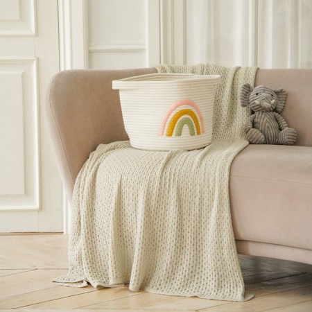 Basket for storing manual weaving rainbow, size 30x40x25 cm-5