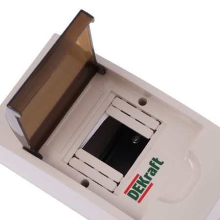 Corps SE DEKRAFT ShRN-P-4, 4 modules, hinged, IP41, 200x110x90 mm, plastic, white, 31008Dek-1