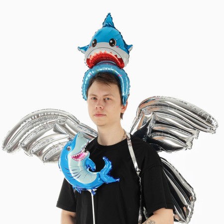 Set of foil balls "Carnival set. Shark ", 3 pcs.-2