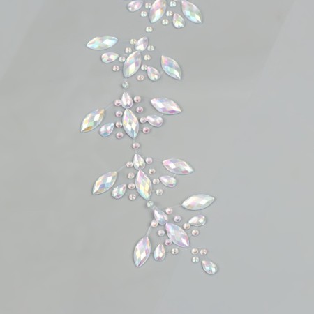 Stick plastic rhinestones for hair "Crystals" 26.5x13 cm-2
