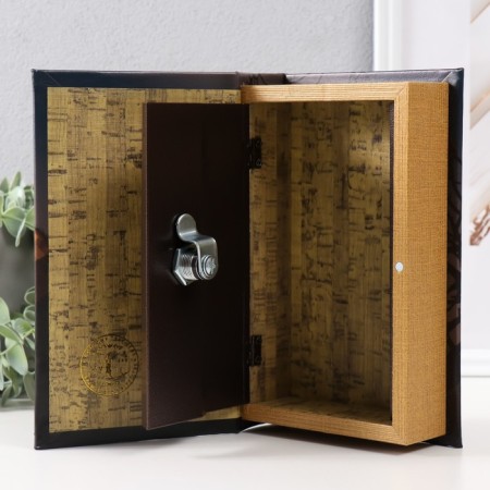 Safe Brush Tree leatherette "Guardian of Time" embossing 21x13x5 cm-4
