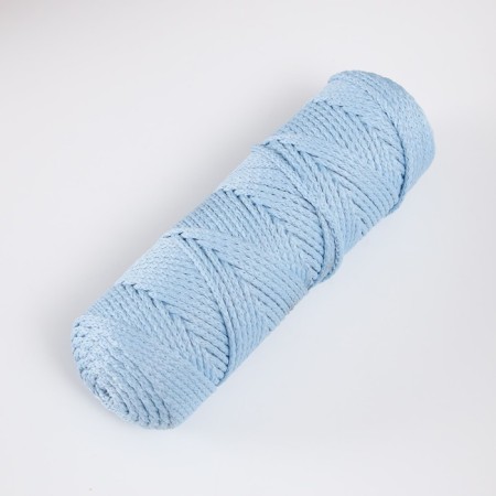 Knitting cord "Classic" without a core 100% polyester width 4mm 100m (light blue)-1