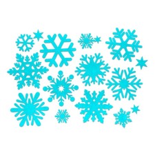 A set of snowflakes for decor, counting material, turquoise color