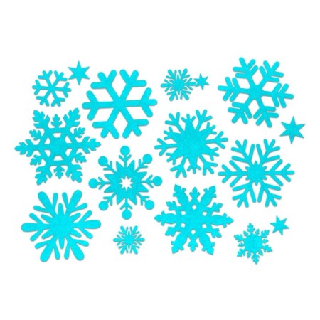 A set of snowflakes for decor, counting material, turquoise color