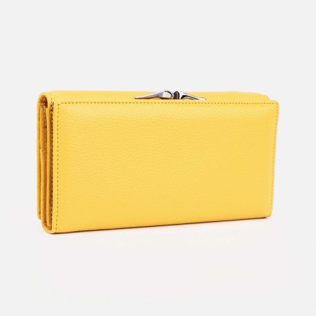 Women's wallet on magnets, yellow color-1
