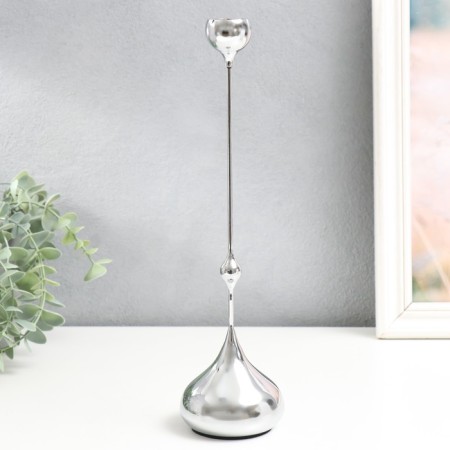 Summary metal per 1 candle "drop of water - bottom" silver 8.5x8.5x31 cm-1