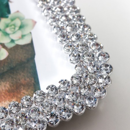 Photo frame plastic 10x15 cm "Belt from rhinestones" silver 17.5x12.5 cm-2