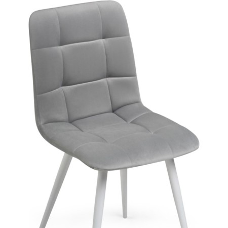 Stools on a metal frame chilli to metal/velor, white/gray 44x50x85 cm-4