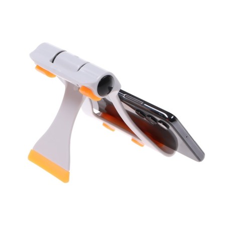 Luazon phone stand, folding, reinforced, adjustable height, white/orange-4