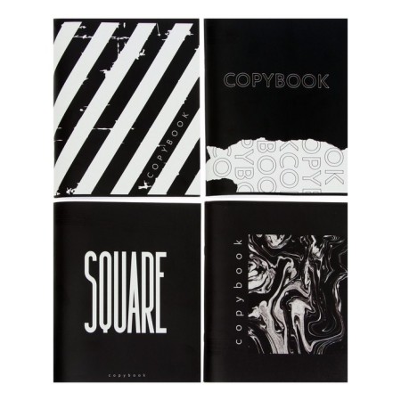 A notebook of 96 sheets in Calligrata Black and White, covered cartoon, OFSET block, mix
