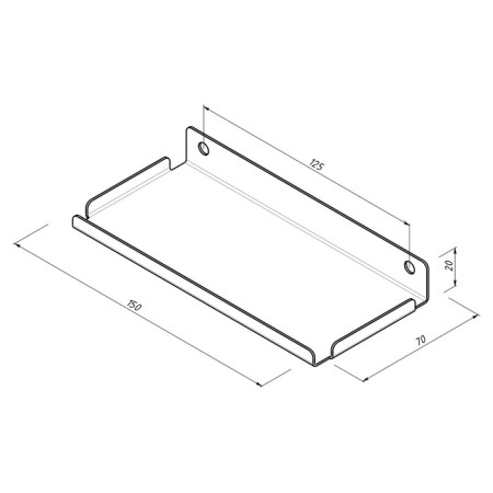 Metal shelf 150x70 mm for storage on a perforated panel, black-6