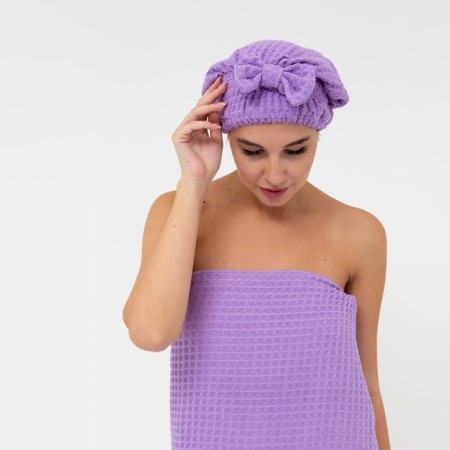 Set for the bath and bathroom Ethel Vafli towel 70*140 cm+Chalma 21*25 cm, central violet-11