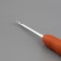 Knitting hook, with silicone handle, d = 2.5 mm, 14 cm, orange color
